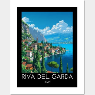 A Pop Art Travel Print of Riva del Garda - Italy Posters and Art